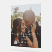 Welkom bij de bruiloft gepersonaliseerde foto acryl bord (Hoek)