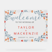 Welkom bij de bruiloft gepersonaliseerde moderne b acryl bord (Voorkant)