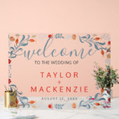 Welkom bij de bruiloft gepersonaliseerde moderne b acryl bord (Huwelijk)