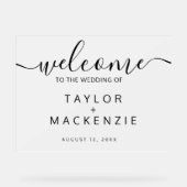 Welkom bij de bruiloft gepersonaliseerde zwarte te acryl bord (Voorkant)