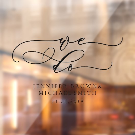 Welkom bij de bruiloft handtekening die we doen raamsticker (Vel 2)