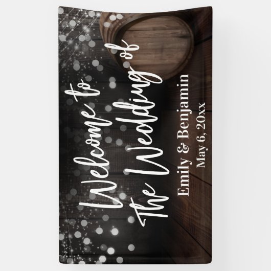 Welkom bij de bruiloft van de houtsloop en de hoog spandoek (Verticaal)