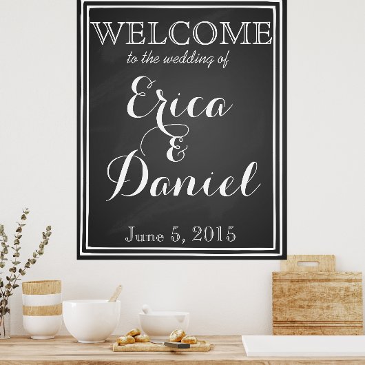 Welkom bij de bruiloft van het bord van het poster (Keuken)