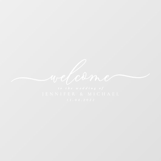 Welkom bij de bruiloft van het handtekeningscript raamsticker (Vel)