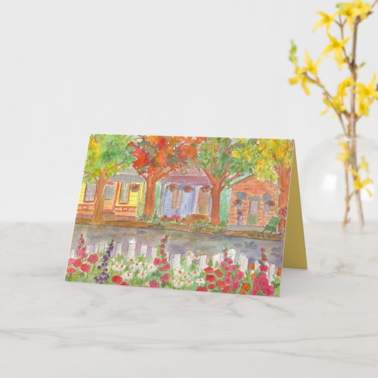 Welkom bij de buurt huizen Picket Fence Kaart (Gele Bloem)