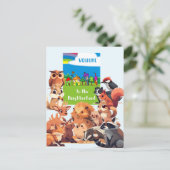 Welkom bij de buurt Woodland Animals Briefkaart (Staand voorkant)