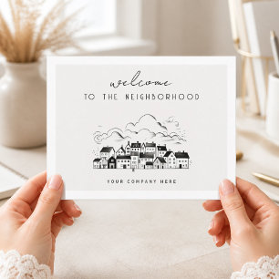 Welkom bij de Buurt Zwart Witte Dorp Briefkaart