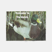 Welkom bij de Cabin Mallard Duck Water Bird Fleece Deken (Voorkant (Horizontaal))