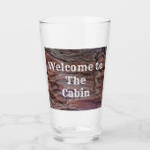 Welkom bij de Cabin Tree Trunk Photo Rustic Glas (Voorkant)