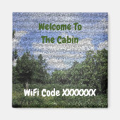 Welkom bij de Cabin WiFi Code House Huur Magneet (Voorkant)