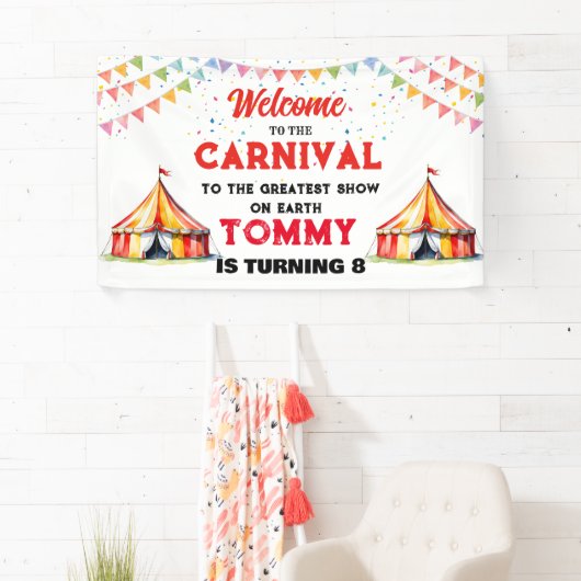 Welkom bij de Carnaval voeg je eigen tekst Banner (Insitu)