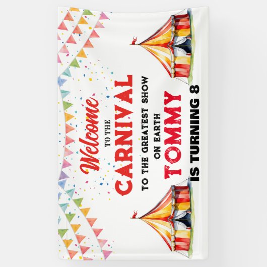 Welkom bij de Carnaval voeg je eigen tekst Banner (Verticaal)