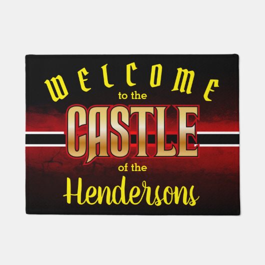 Welkom bij de CASTLE of (Familienaam - editable) Deurmat (Voorkant)