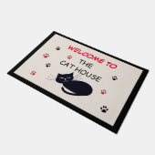 Welkom bij de Cat House Door Mat (Schuin)