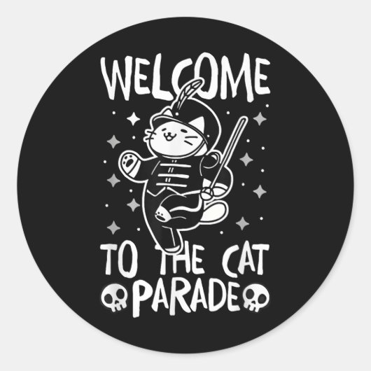 Welkom bij de Cat Parade Ronde Sticker (Voorkant)