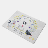 Welkom bij de Chicken Coop | Familienaam Monogram Deurmat (Schuin)