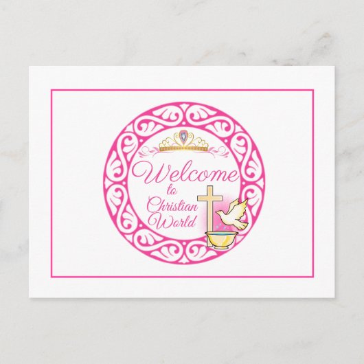 Welkom bij de Christelijke wereld Briefkaart (Voorkant)