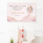 Welkom bij de Christelijke wereld meisje doop Spandoek (Insitu)