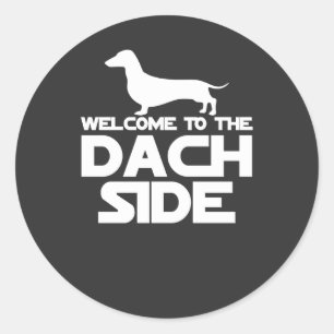 Welkom bij de Dachshund kant Ronde Sticker
