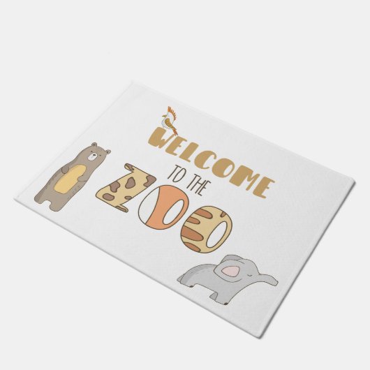 Welkom bij de dierentuin deurmat (Schuin)