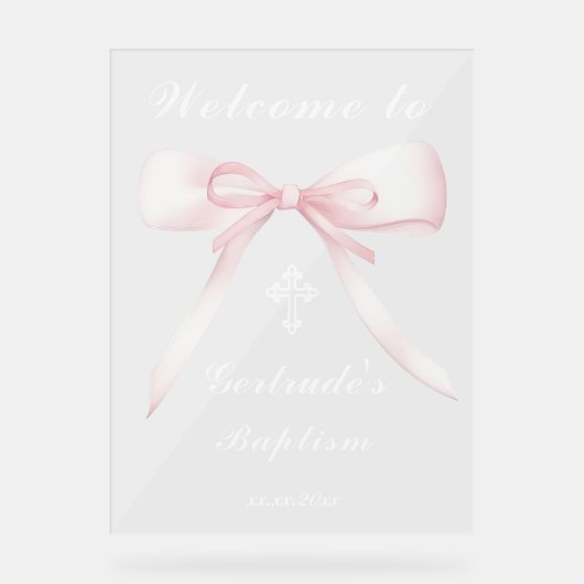 Welkom bij de doop acryl bord (Voorkant)