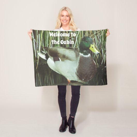 Welkom bij de eendenhut Mallard watervogel Fleece Deken (In situ)