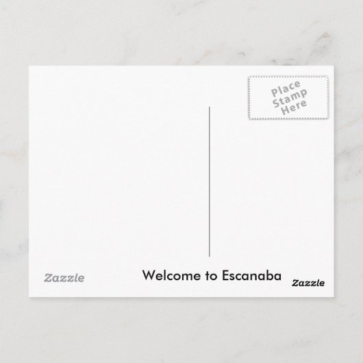 Welkom bij de Escanaba-postkaarten Briefkaart (Achterkant)
