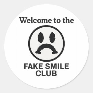 Welkom bij de Fake Smile Club – Sad Clown Aesthet Ronde Sticker