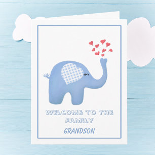 Welkom bij de familie kleinkind baby olifant  kaart