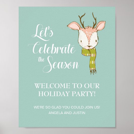 Welkom bij de feestdag in Roustic Deer Poster (Voorkant)