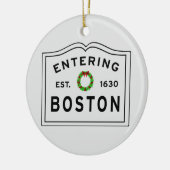 Welkom bij de Feestdagen in BOSTON Ceramic Ornamen Keramisch Ornament (Links)