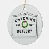 Welkom bij de Feestdagen in Duxbury Keramisch Ornament (Links)