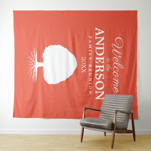 Welkom bij de foto-achtergrond van de familiereüni wandkleed (In Situ (horizontaal))