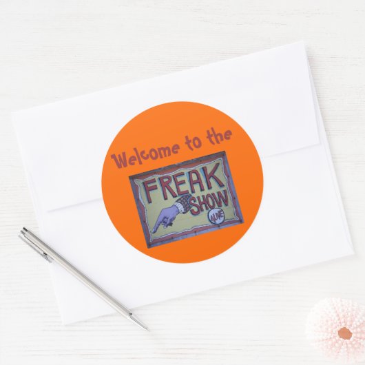 Welkom bij de freakshow sticker (Envelop)