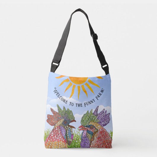 Welkom bij de Funny Boerderij Chickens Crossbody Tas (Voorkant)