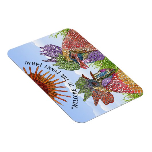 Welkom bij de Funny Boerderij Chickens Magneet (Rechterzijde)