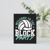 Welkom bij de Funny Volleyball van de Blokpartij Briefkaart (Staand voorkant)
