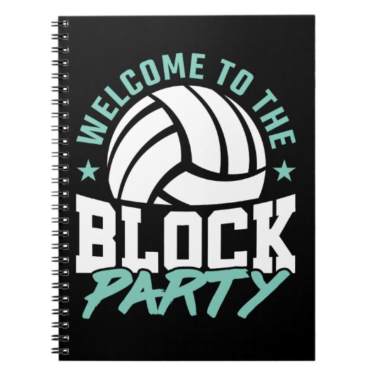 Welkom bij de Funny Volleyball van de Blokpartij Notitieboek (Voorkant)