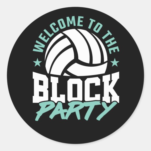 Welkom bij de Funny Volleyball van de Blokpartij Ronde Sticker (Voorkant)