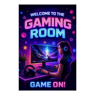 Welkom bij de Gaming Room – Game On! Perfect Poster