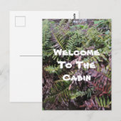 Welkom bij de gasten Cabin Ferns Photo Forest Plan Briefkaart (Voorkant / Achterkant)