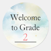Welkom bij de Grade Persoonlijke Leerlingstickers Ronde Sticker (Voorkant)