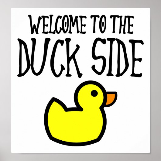 Welkom bij de grappige poster van de eend zijde (Voorkant)