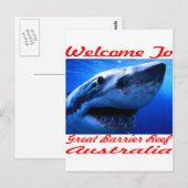 Welkom bij de Great Barrier Reef Shark Briefkaart (Voorkant / Achterkant)
