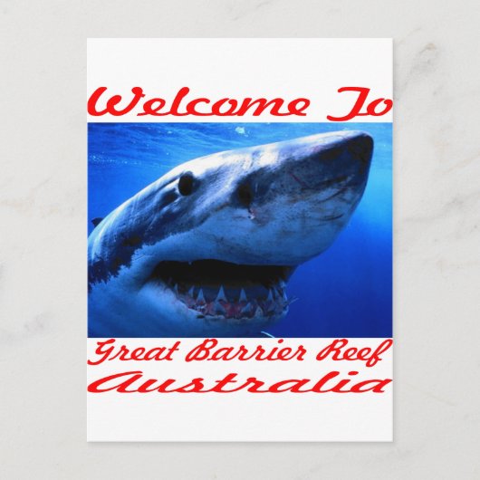 Welkom bij de Great Barrier Reef Shark Briefkaart (Voorkant)