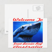 Welkom bij de Great Barrier Reef Shark Briefkaart (Voorkant / Achterkant)