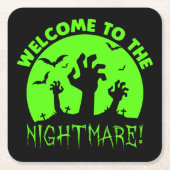 Welkom bij de groene halloween van Nightmare Kartonnen Onderzetters (Voorkant)