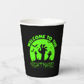 Welkom bij de groene halloween van Nightmare Papieren Bekers (Achterkant)