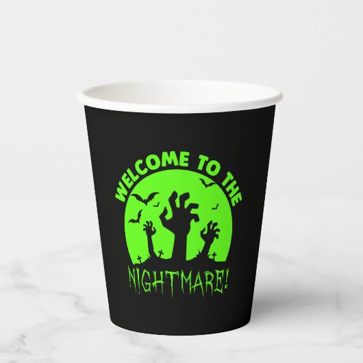 Welkom bij de groene halloween van Nightmare Papieren Bekers (Voorkant)