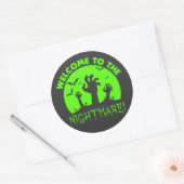 Welkom bij de groene halloween van Nightmare Ronde Sticker (Envelop)